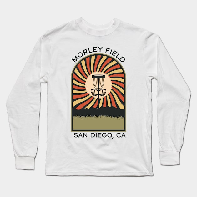 Morley Field San Diego, CA | Disc Golf Vintage Retro Arch Mountains Long Sleeve T-Shirt by KlehmInTime
